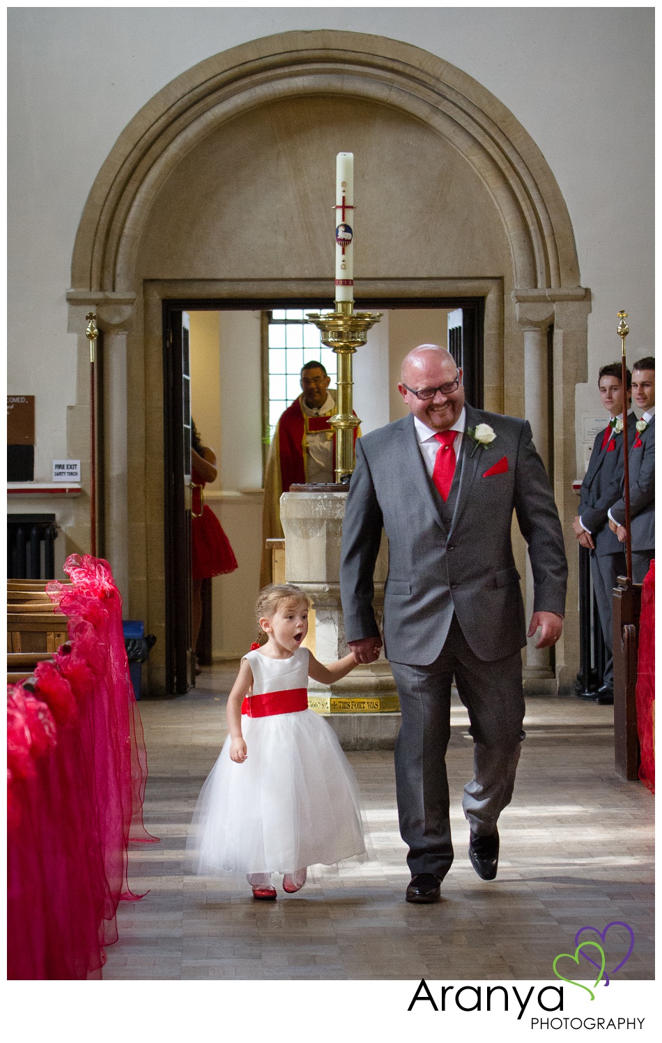 Bridesmaid's arrival at Holy Trinity church Broadstairs